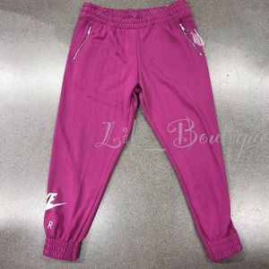 NWT Nike DJ1060-564 Women Sportswear 7/8 Fleece Training Pants Berry Pink Size S